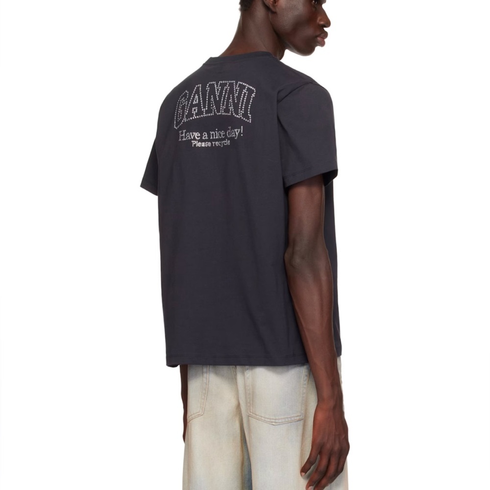 Ganni Relaxed Rhinestone Tee - Picture 3 of 8
